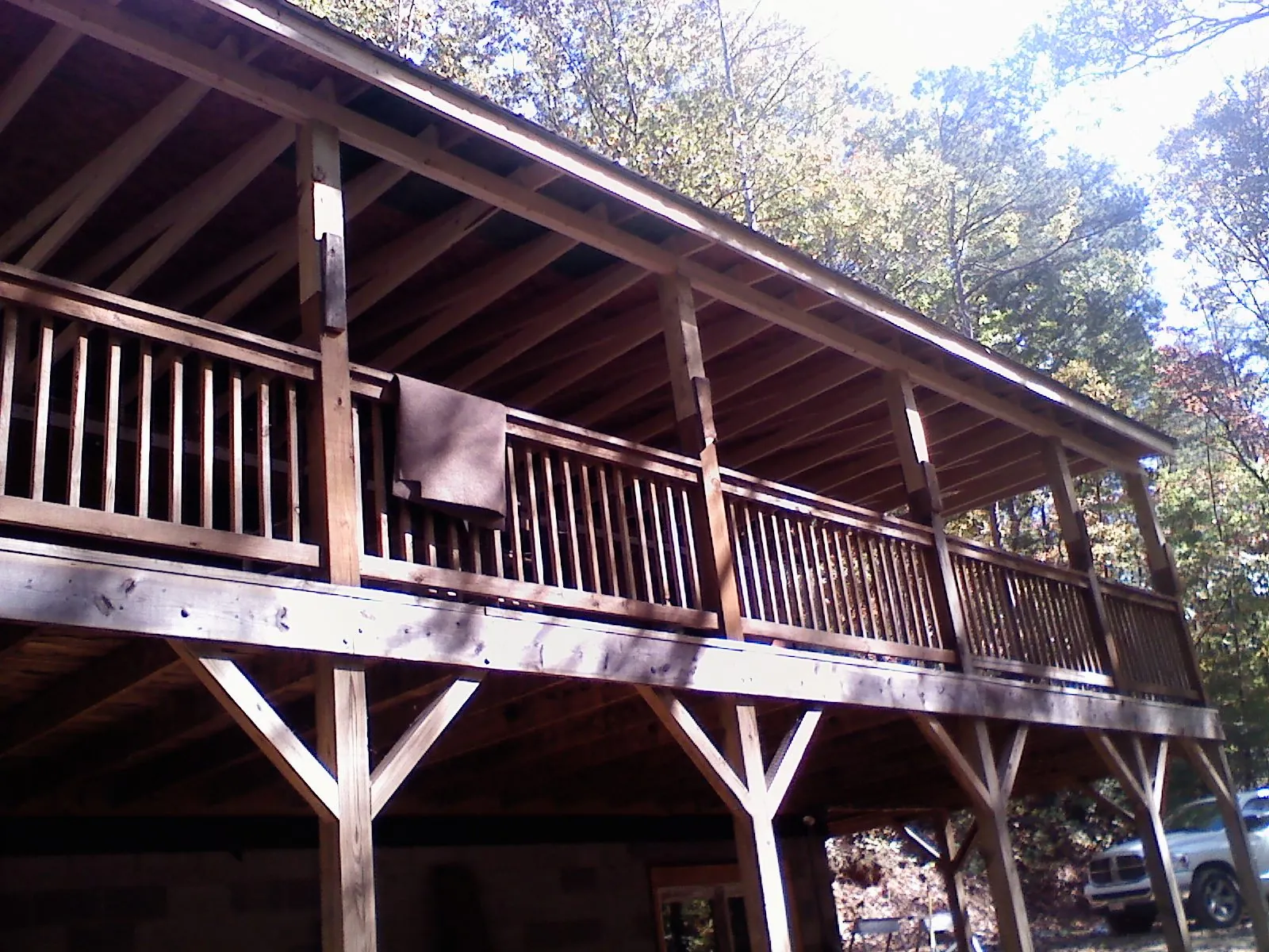 Timber framing under a new elevated porch and deck — Roof Leak Repair in Dillard by Roofing Brothers